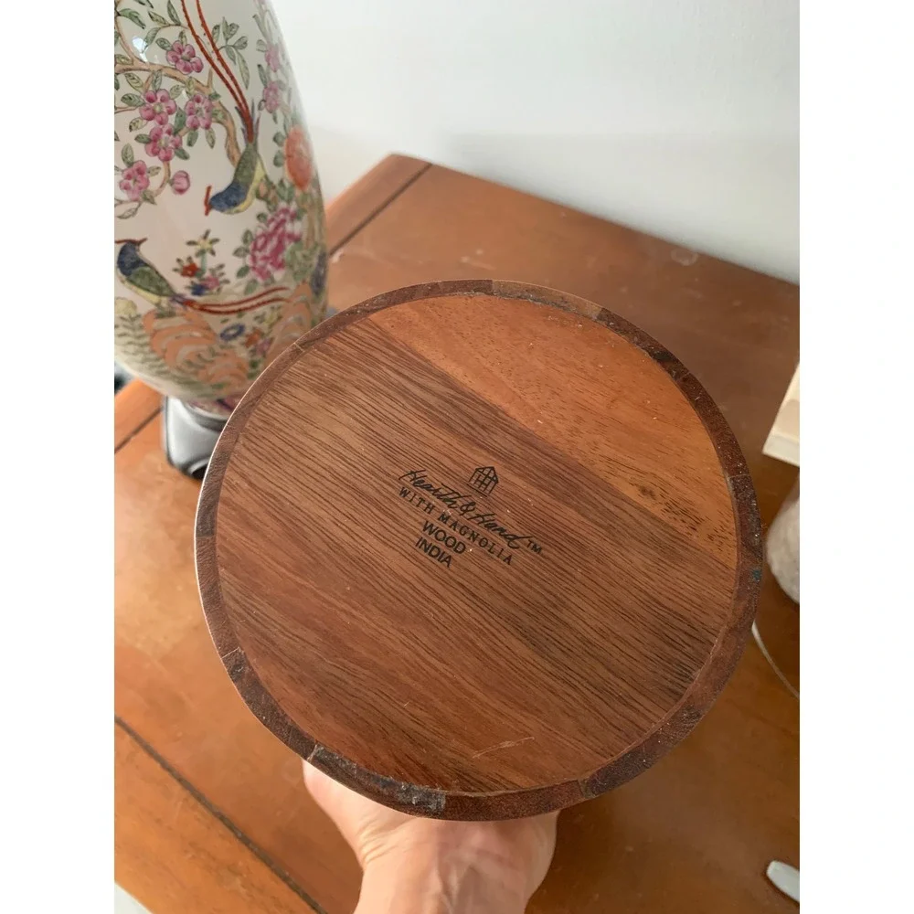 Hearth & Hand with Magnolia Wood Utensil Holder Wine Chiller Acacia Brown 7in